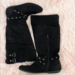 Rampage Batari Faux Fur Closed Toe Mid Calf Boots